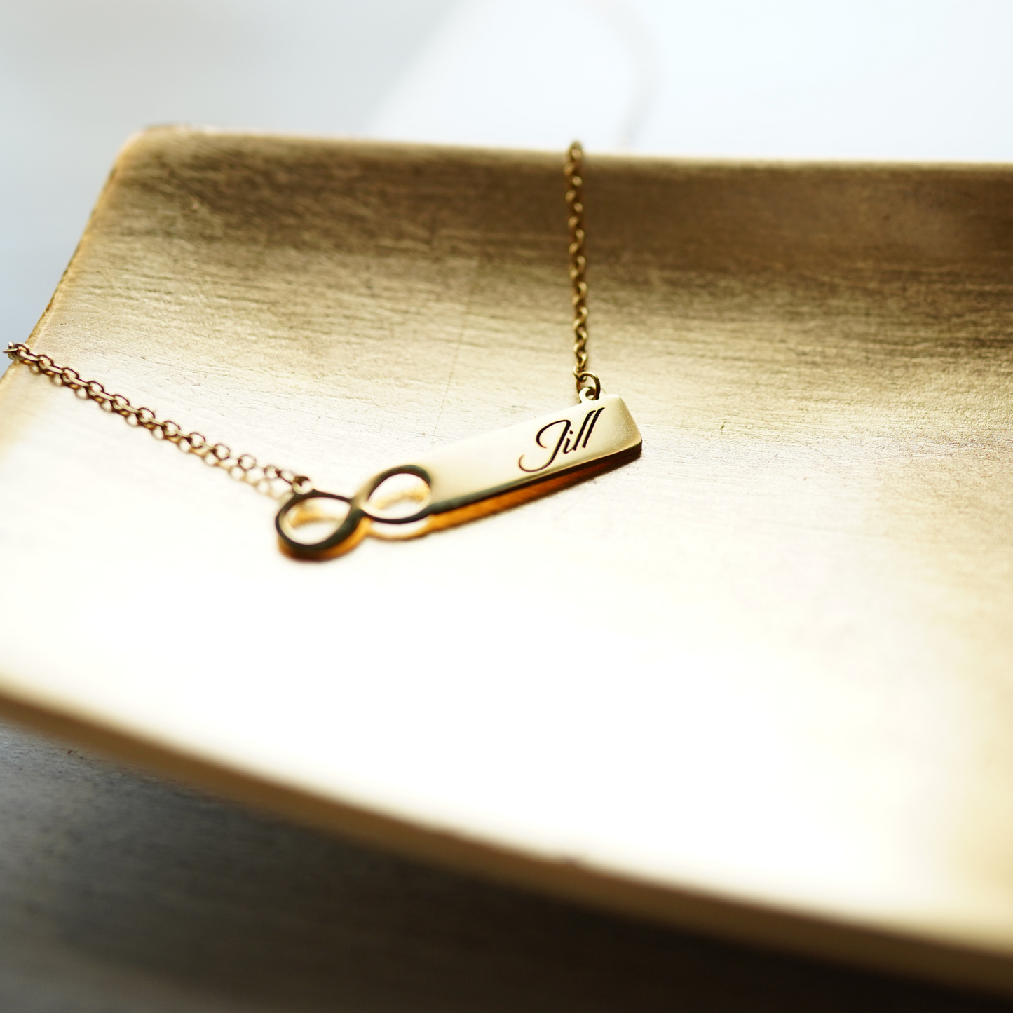 Personalized (40mm x8mm) 18K Gold Vermeil Infinity Necklace