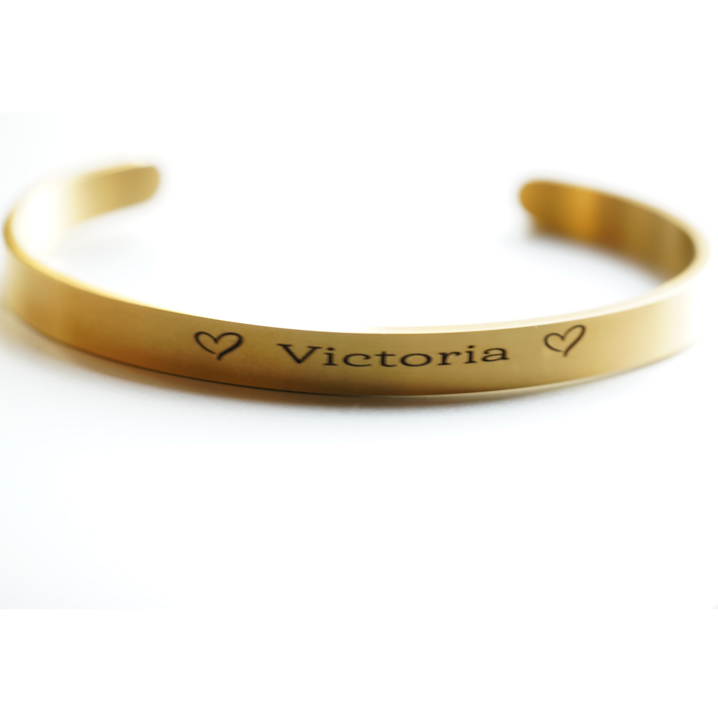 Gold Or Silver Cuff Name Bracelet for Women, Engraved Initials or Name, 18K Gold Plated Cuff Bracelet