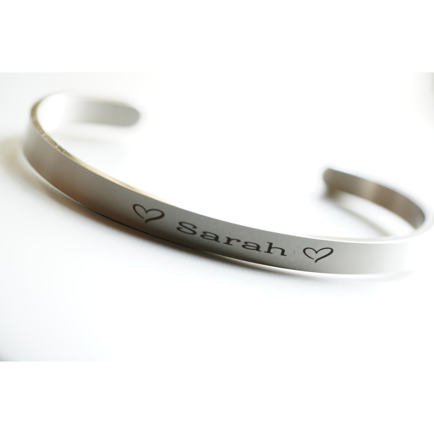 Gold Or Silver Cuff Name Bracelet for Women, Engraved Initials or Name, 18K Gold Plated Cuff Bracelet