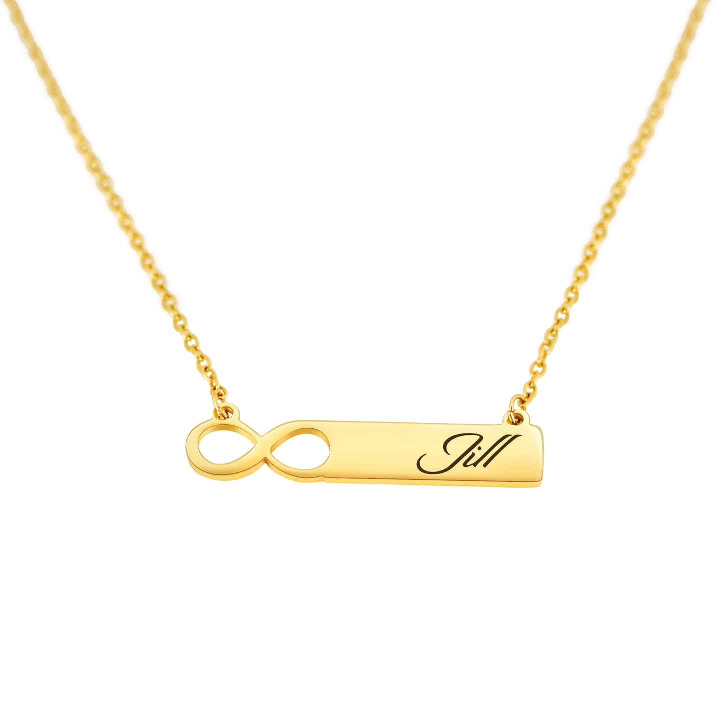 Personalized (40mm x8mm) 18K Gold Vermeil Infinity Necklace