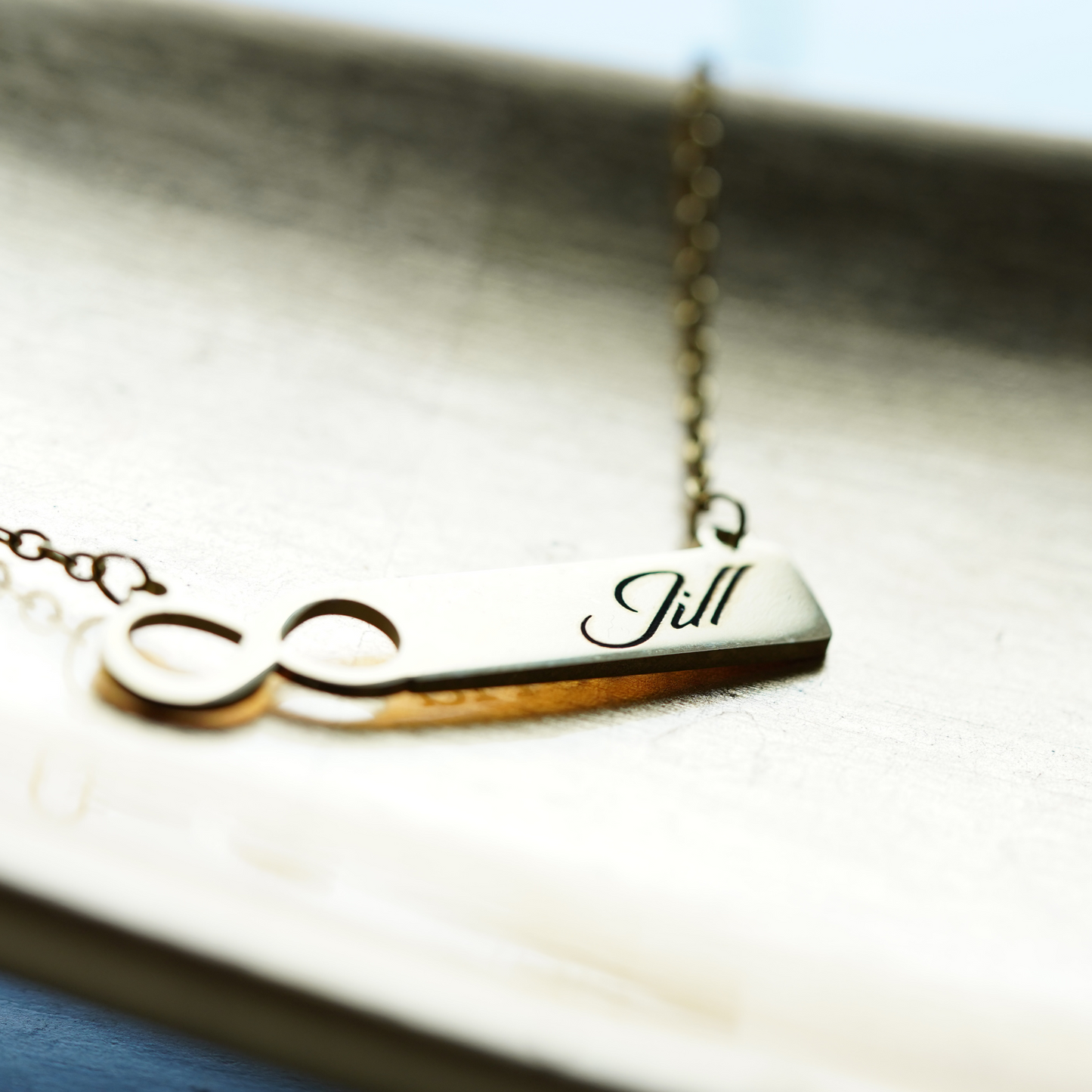 Personalized (40mm x8mm) 18K Gold Vermeil Infinity Necklace