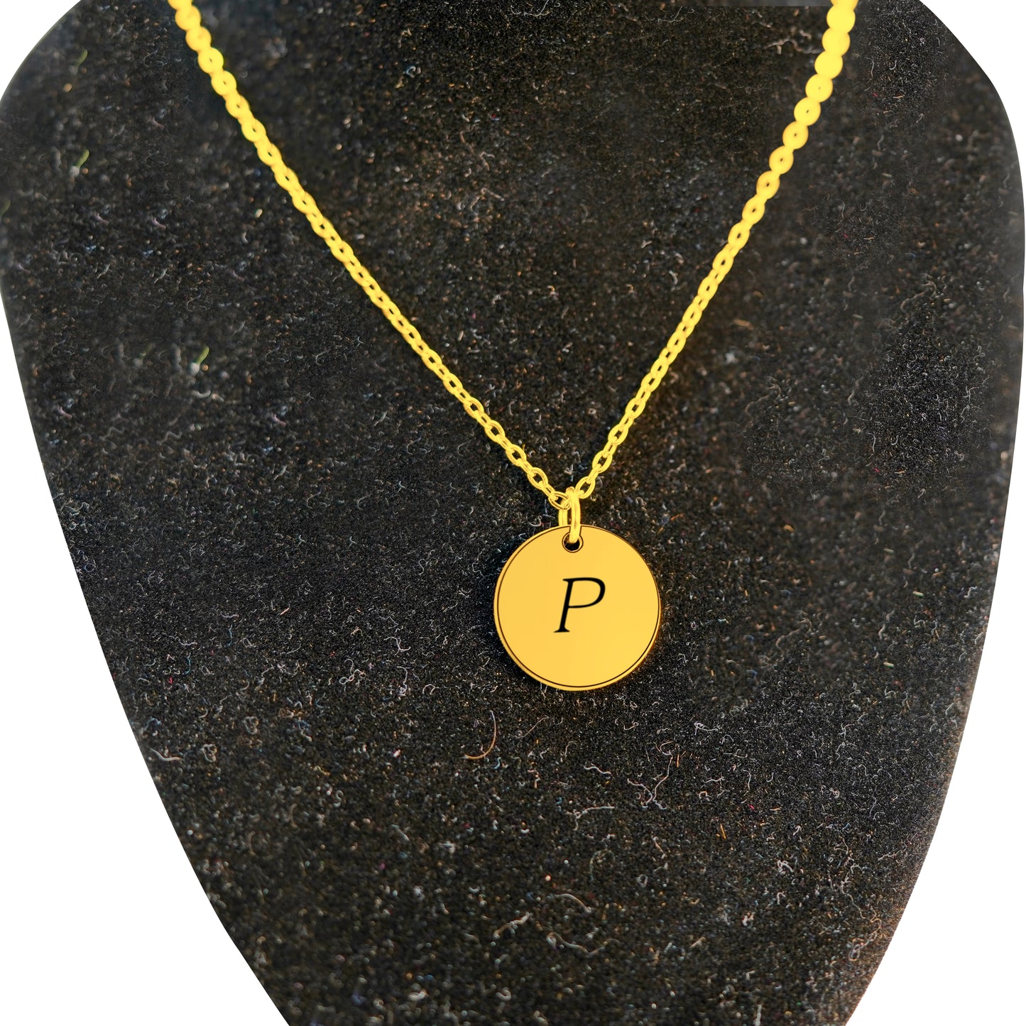 Personalized (12mm Pendant) W/18K Gold Vermeil Pendant Necklace