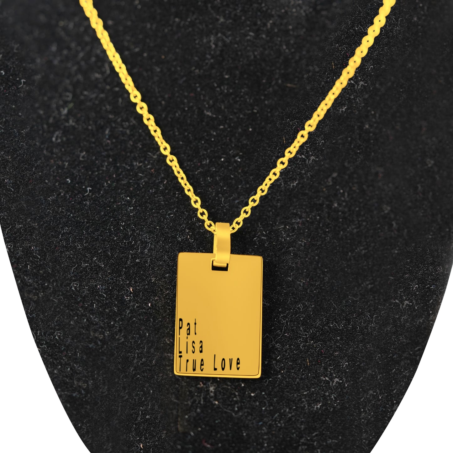 Personalized (15mm x 22mm) 18K Gold Vermeil Bar Pendant Necklace (3 names)