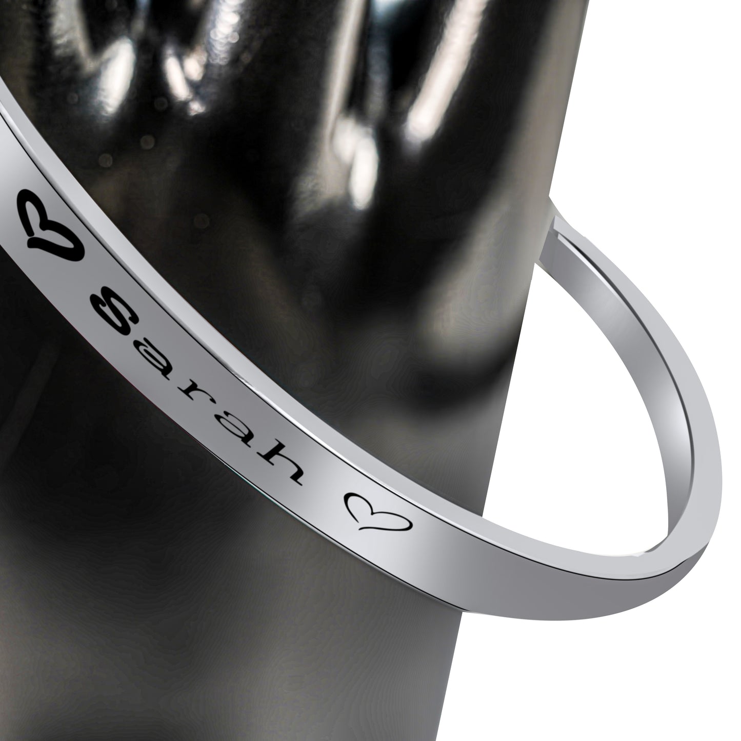 Gold Or Silver Cuff Name Bracelet for Women, Engraved Initials or Name, 18K Gold Plated Cuff Bracelet