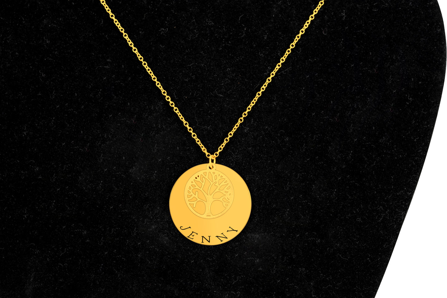 1 Eternity Tree Of Life Pendant (18mm) & 1 Personalized Pendant (25mm x 1.5mm) & On a 18K Vermeil Necklace