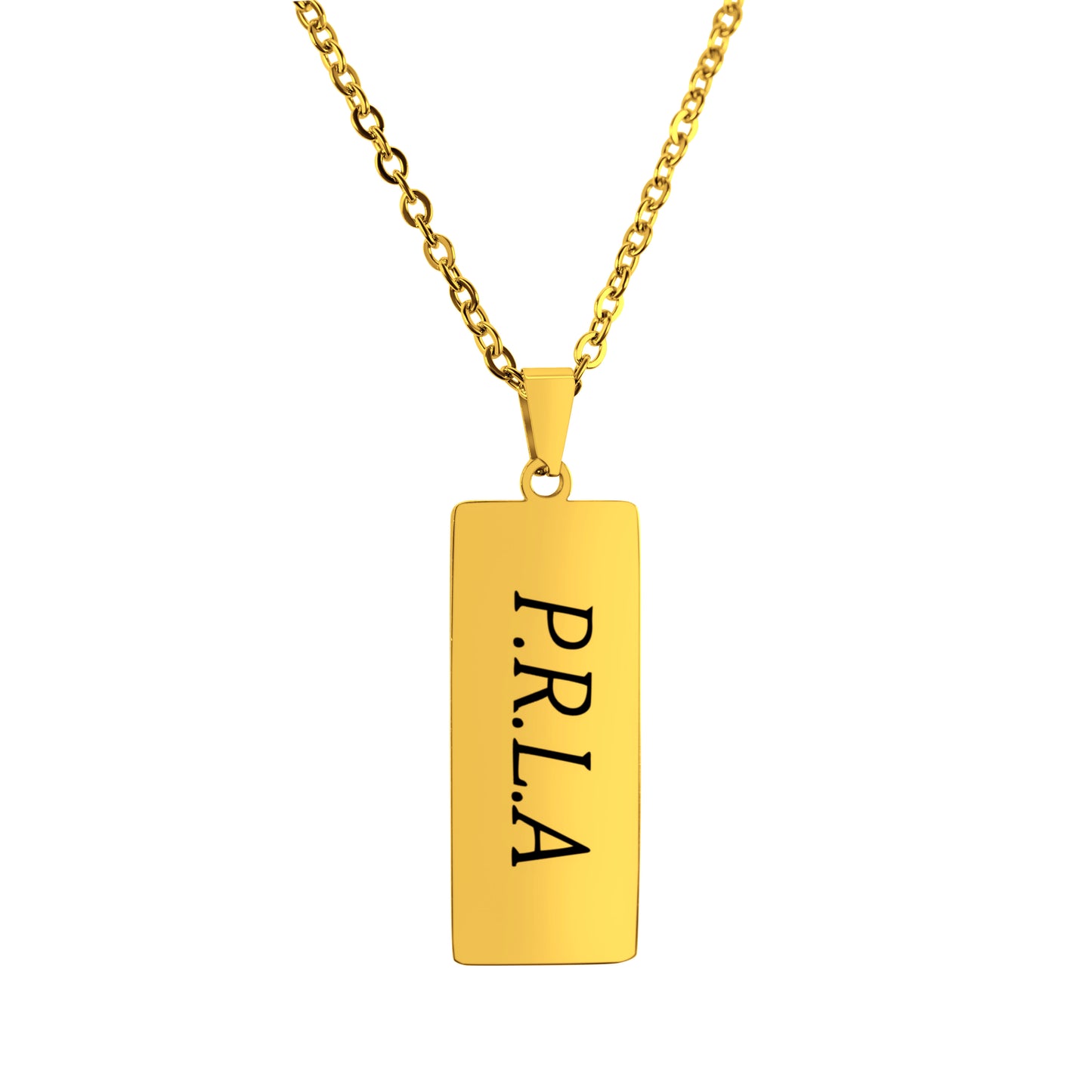 Personalized (11.5mm x 29mm) 18K Gold Vermeil Bar Pendant Necklace (17.5")