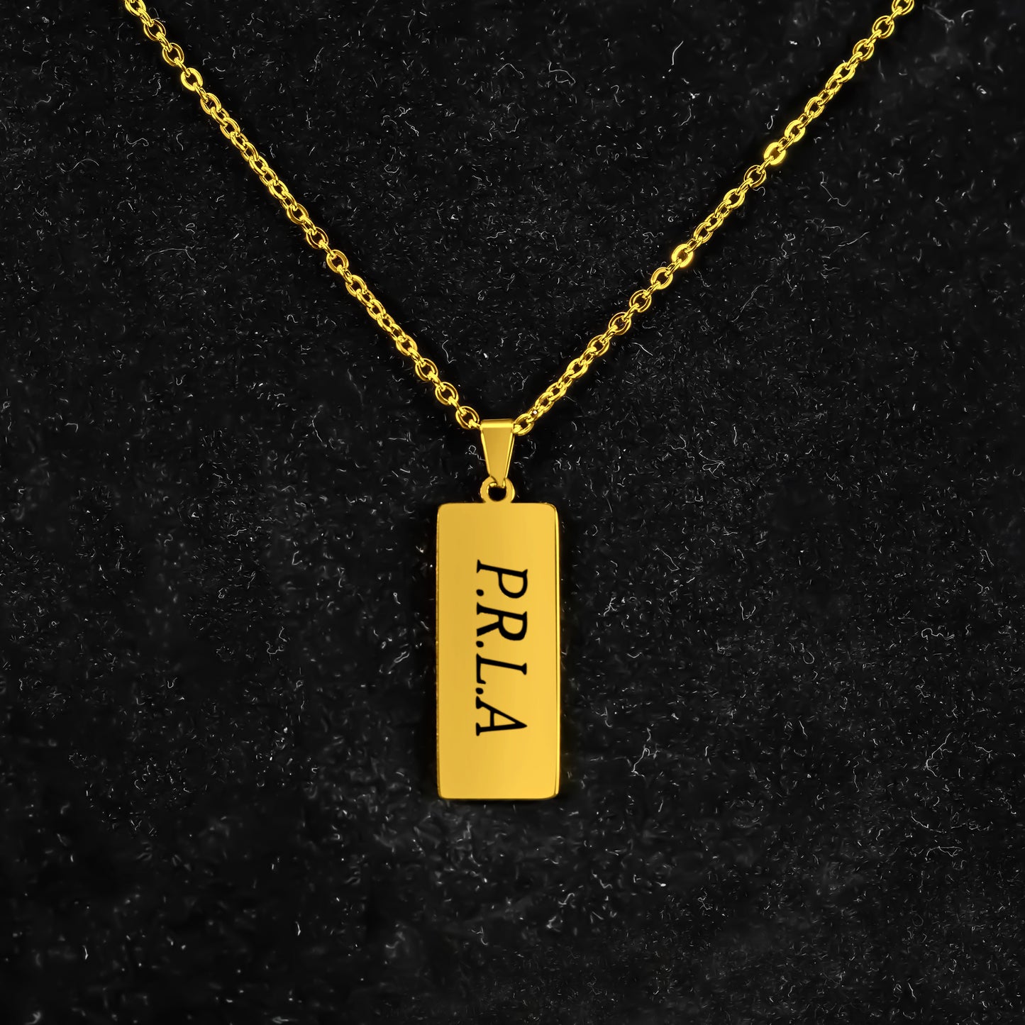 Personalized (11.5mm x 29mm) 18K Gold Vermeil Bar Pendant Necklace (17.5")