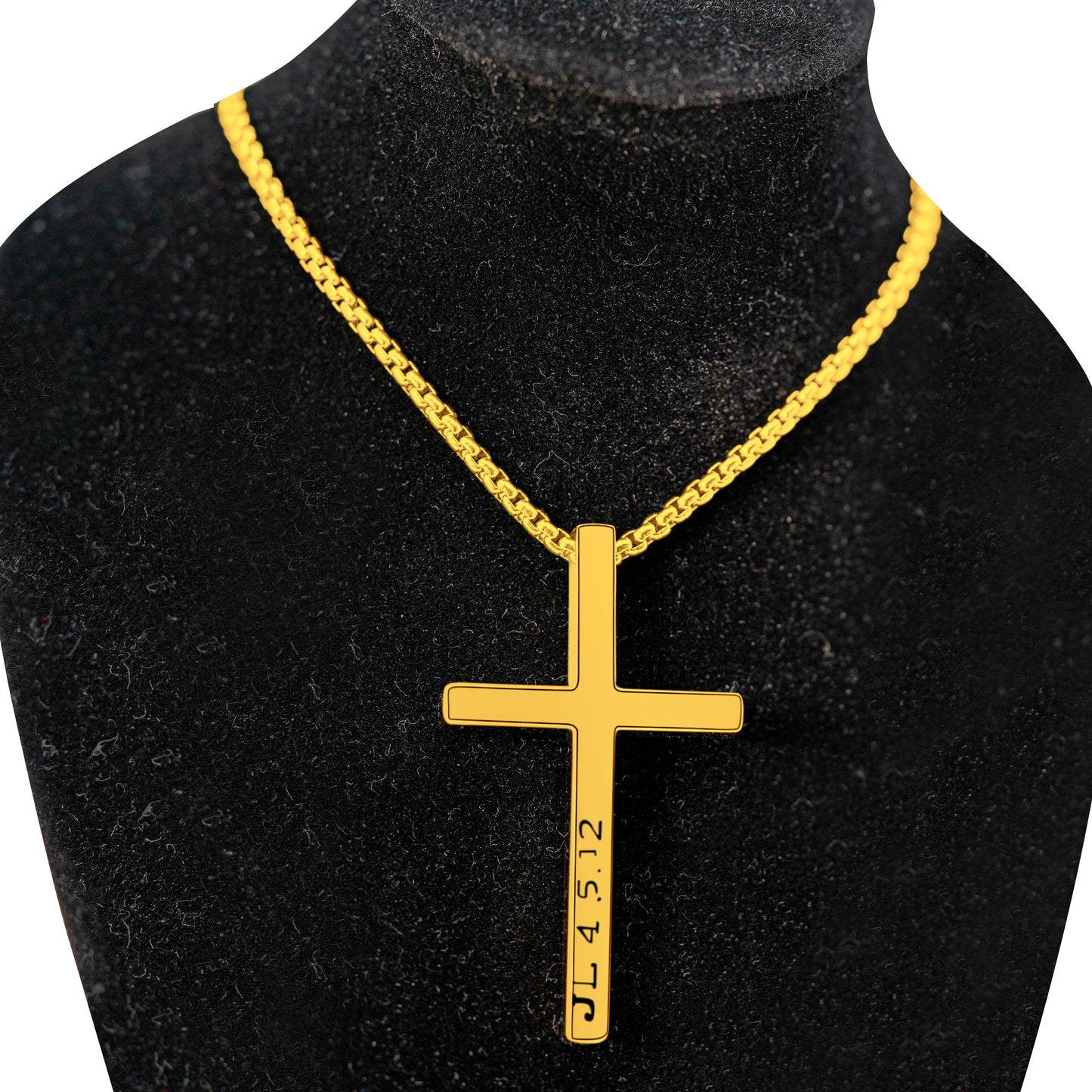 1 Men's Holy Cross ( 41mm x 24mm x 4.5mm thick) On a 18K Vermeil Corn Chain Necklace (23")