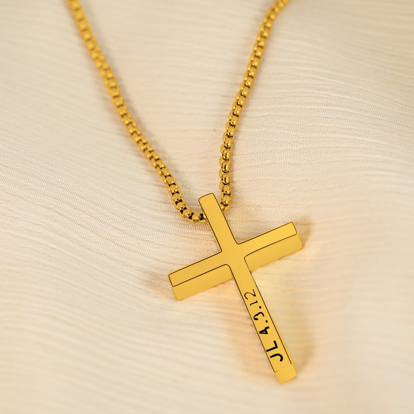 1 Men's Holy Cross ( 41mm x 24mm x 4.5mm thick) On a 18K Vermeil Corn Chain Necklace (23")