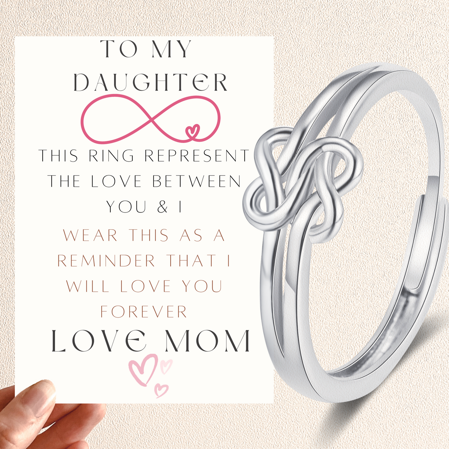 To My Daughter Infinity Love Ring