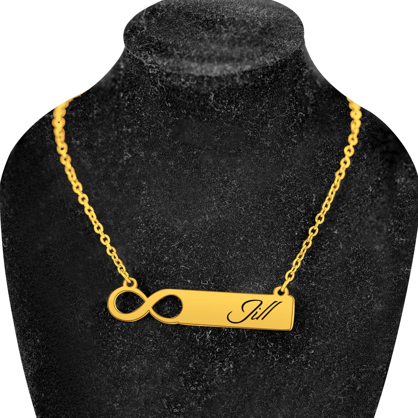 Personalized (40mm x8mm) 18K Gold Vermeil Infinity Necklace