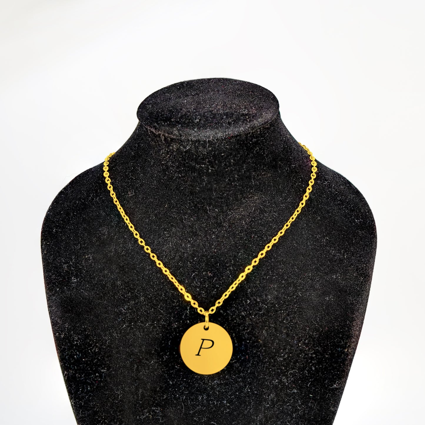 Personalized (15mm Pendant w/crystal charm) 18K Gold Vermeil Pendant Necklace