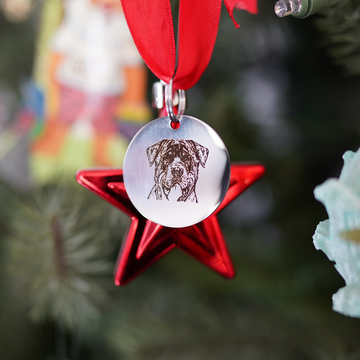 Personalized 35mm AI Designed PET face Keychain/Ornament (Stainless Steel)