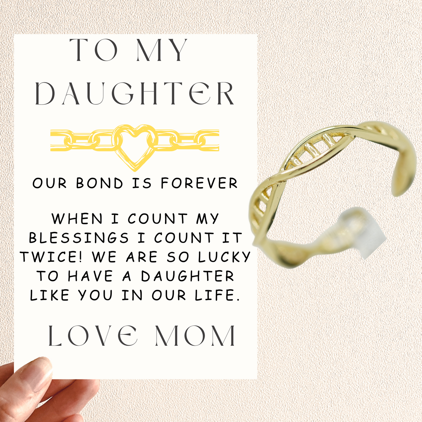 To My Daughter Bond Ring