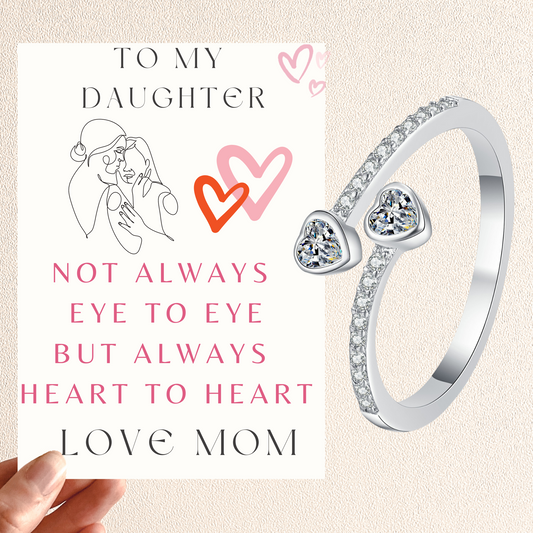 To My Daughter Twin Heart Love Ring