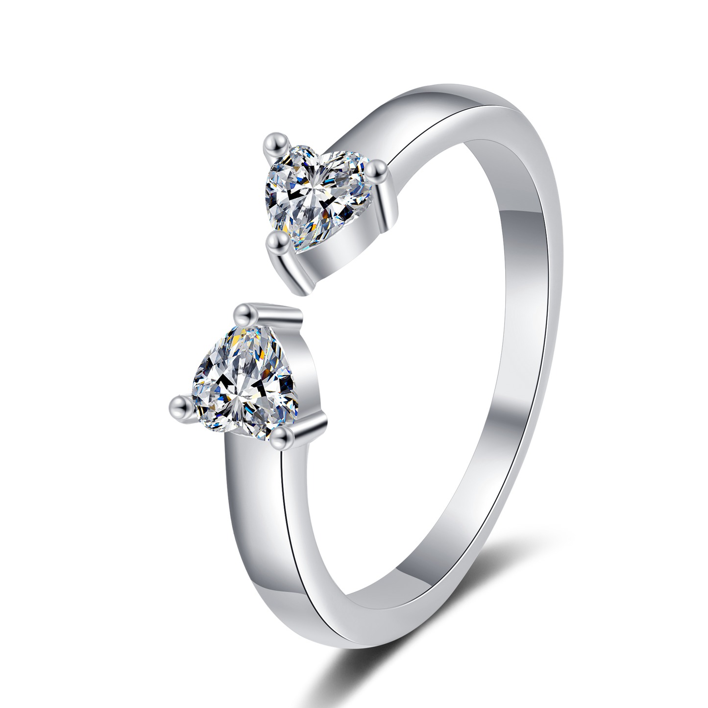 To My Daughter Double Small Heart Ring