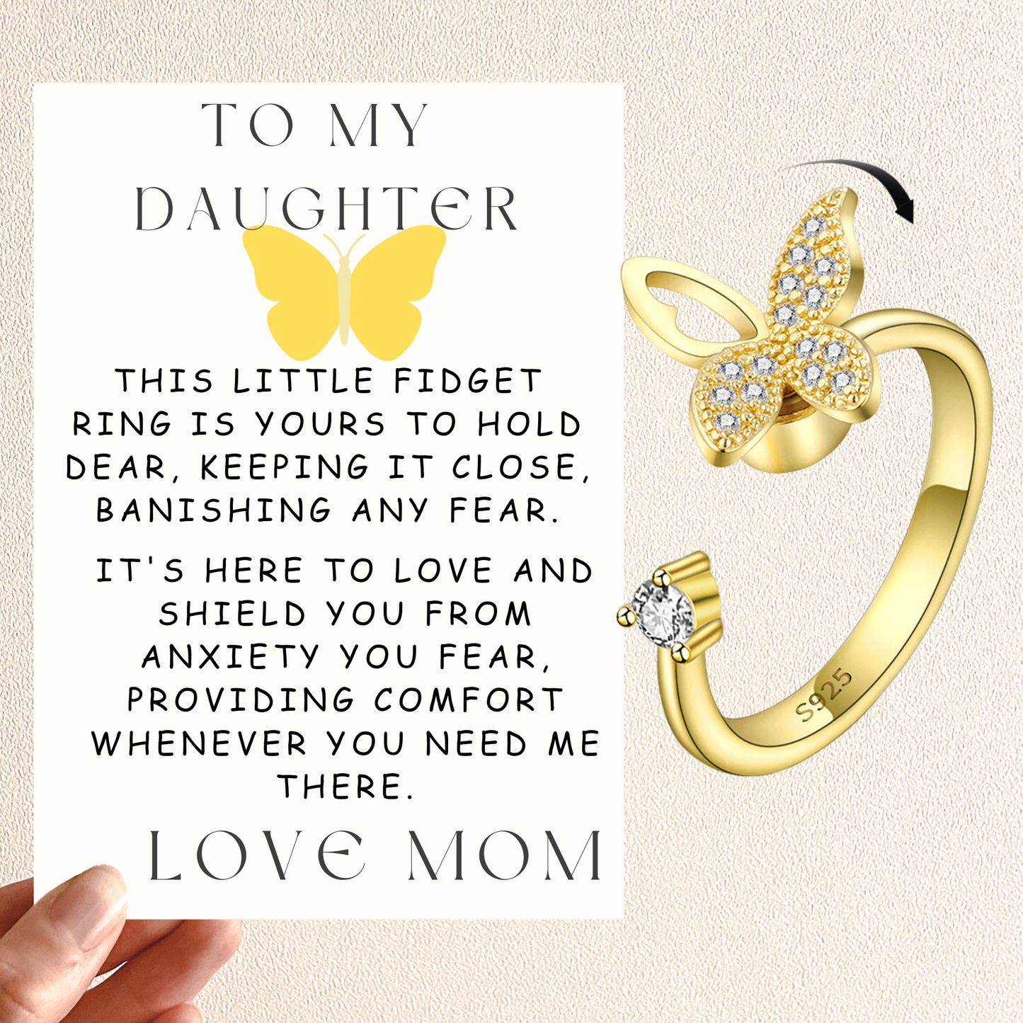 Missing Wing Butterfly Ring