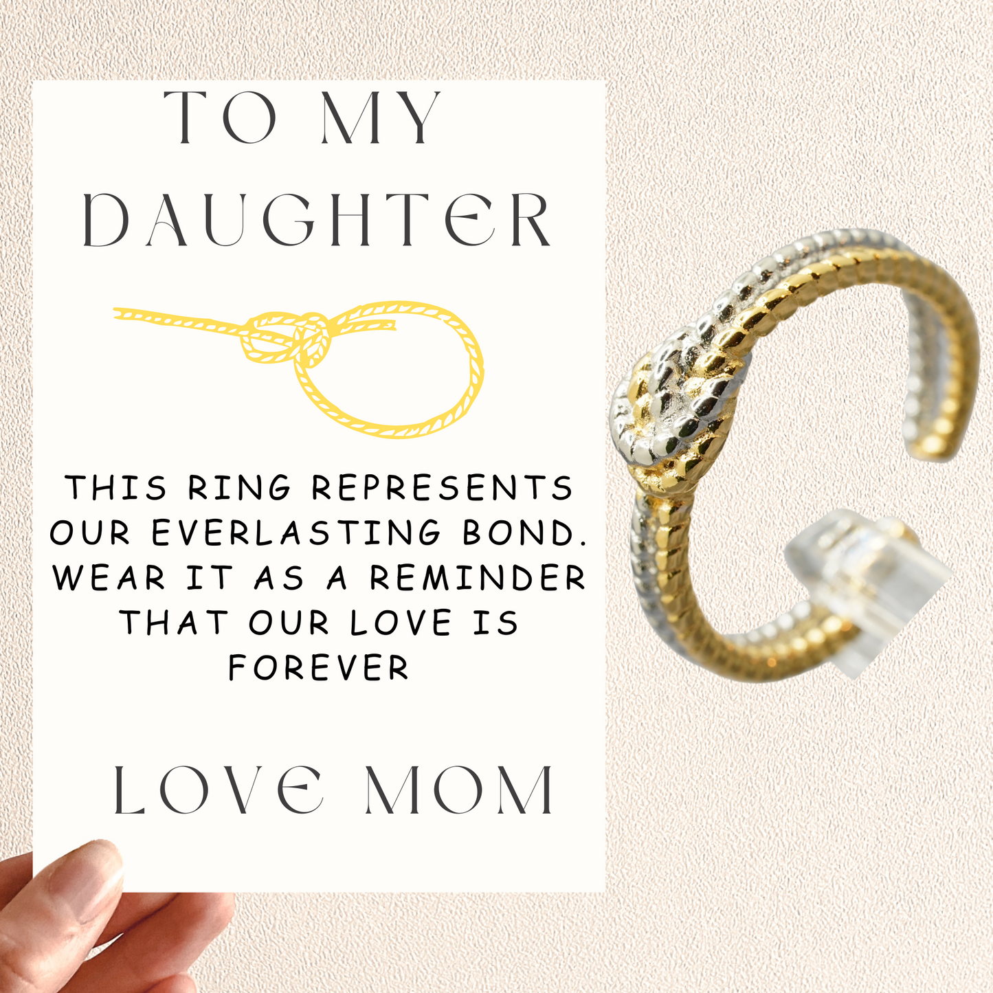 To My Daughter Knot Ring