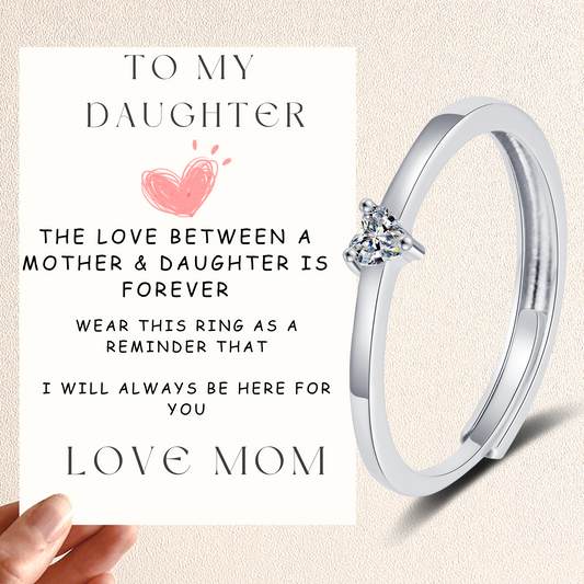 To My Daughter Heart Stone Love Ring