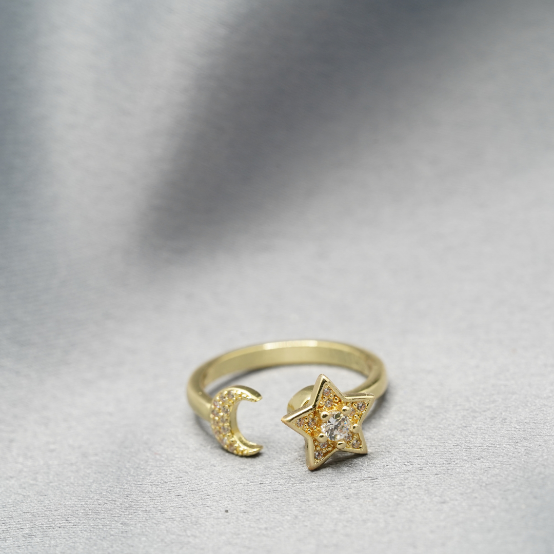 Star Moon Ring | Upload Custom Photo