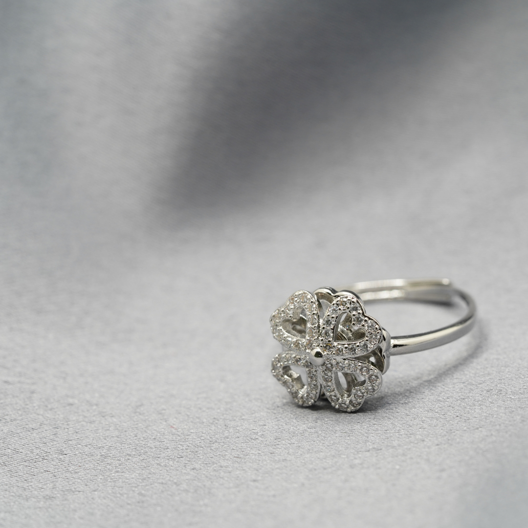 4 Heart Clover Ring | Upload Custom Photo