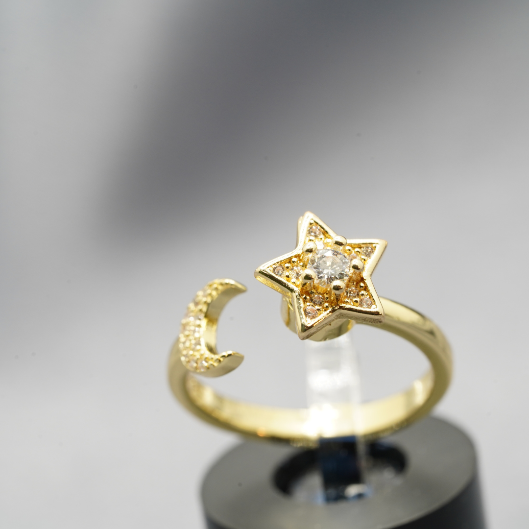 Star Moon Ring | Upload Custom Photo