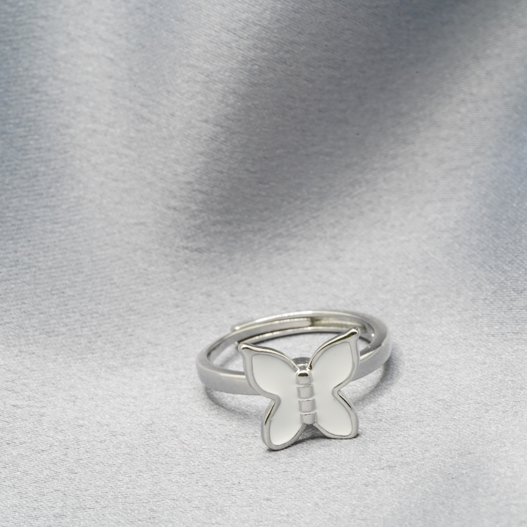 To My Daughter White Butterfly Ring