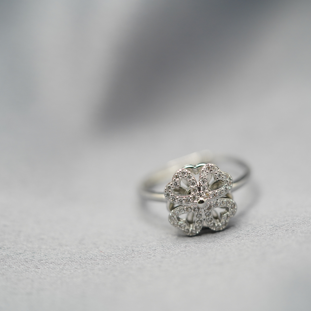 4 Heart Clover Ring | Upload Custom Photo