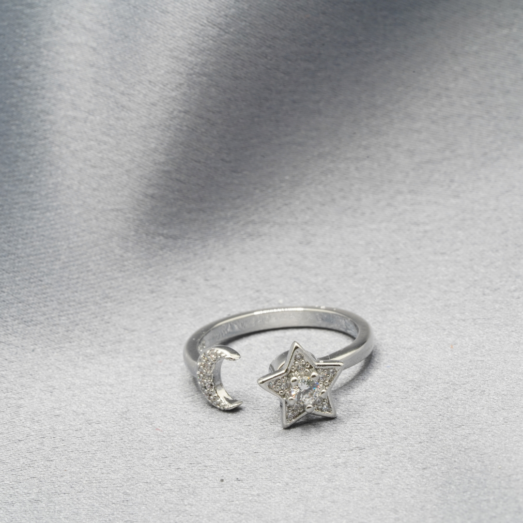 Star Moon Ring | Upload Custom Photo