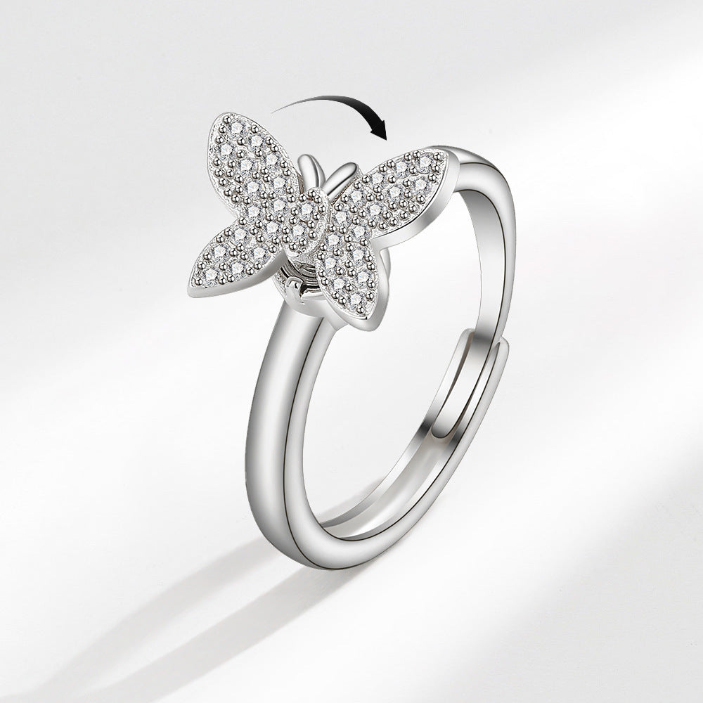 To My Daughter Full Butterfly Fidget Spinner Ring