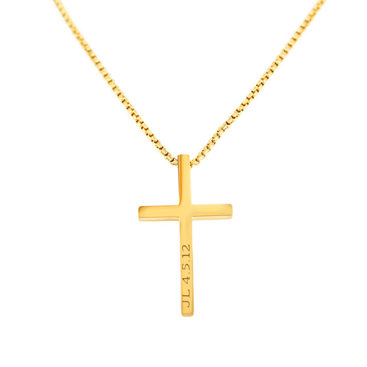 1 Men's Holy Cross ( 41mm x 24mm x 4.5mm thick) On a 18K Vermeil Corn Chain Necklace (23")