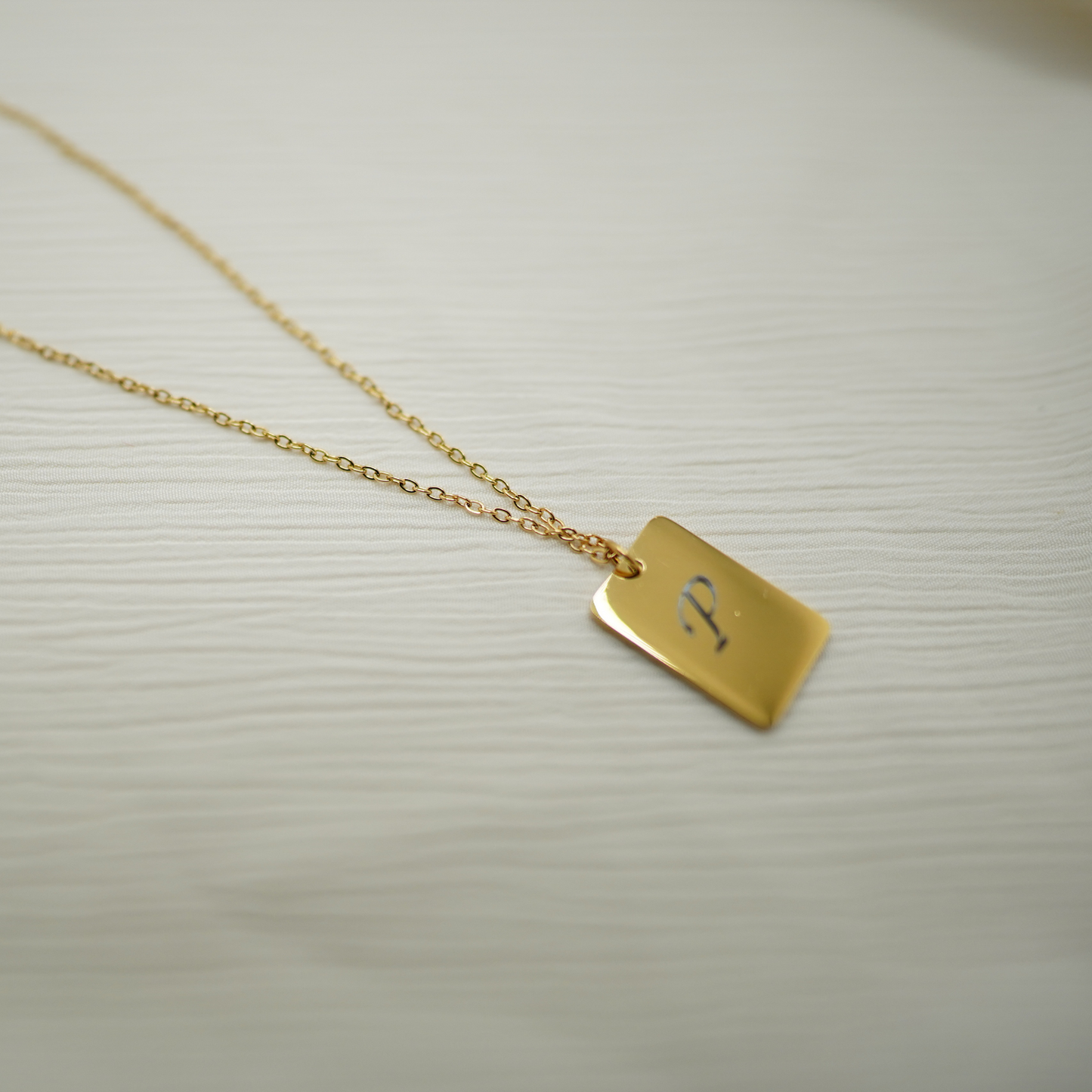 Personalized (15mm x 22mm) 18K Gold Vermeil Bar Pendant Necklace