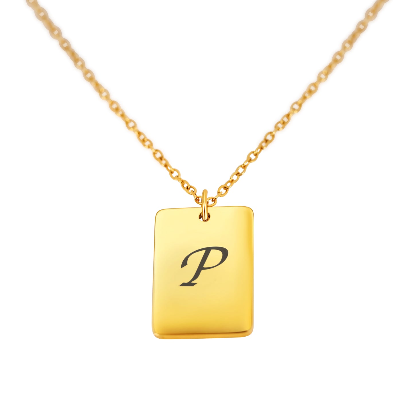 Personalized (15mm x 22mm) 18K Gold Vermeil Bar Pendant Necklace