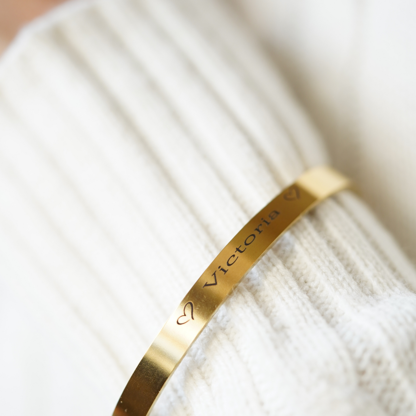 Gold Or Silver Cuff Name Bracelet for Women, Engraved Initials or Name, 18K Gold Plated Cuff Bracelet