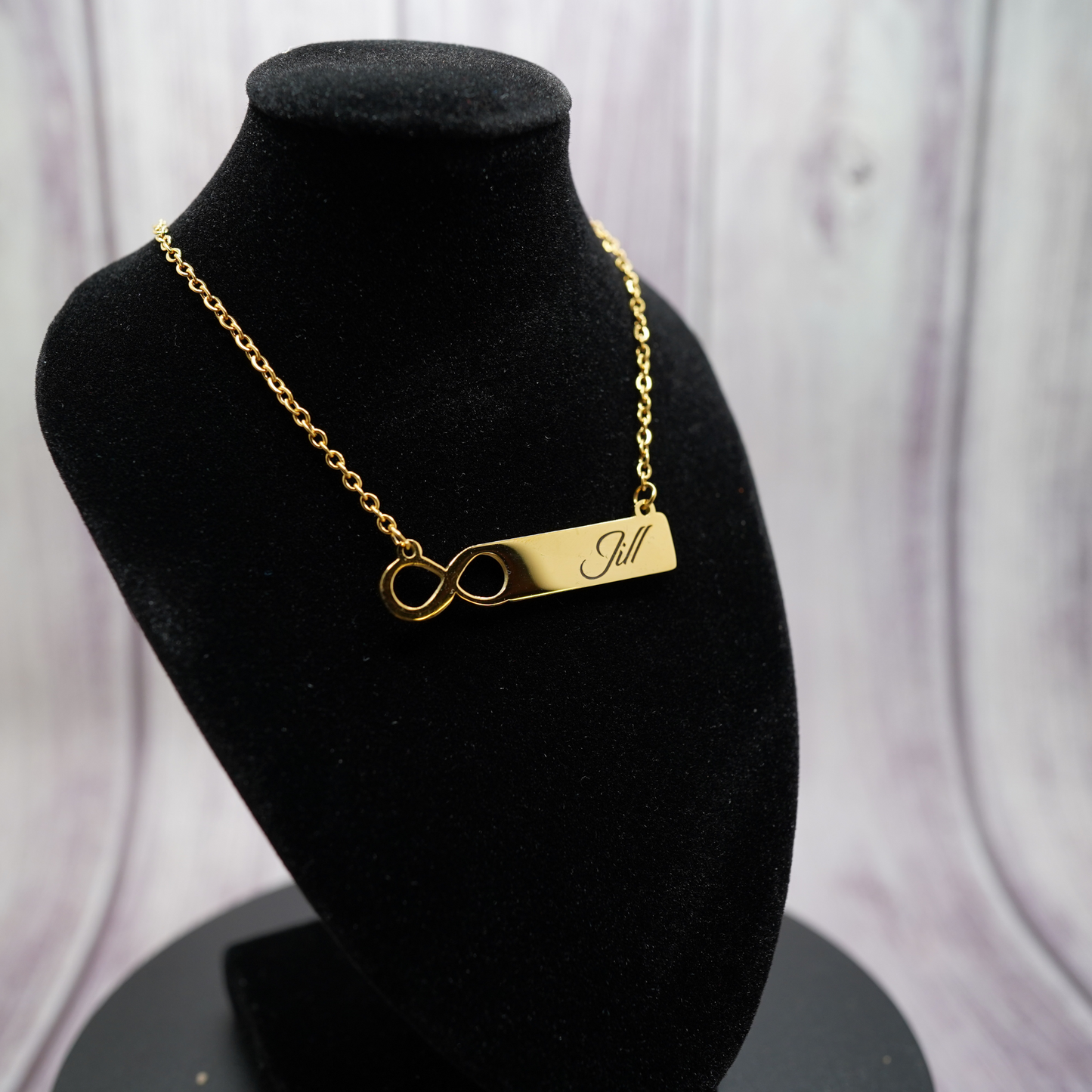 Personalized (40mm x8mm) 18K Gold Vermeil Infinity Necklace
