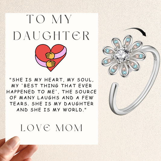 To My Daughter Leaf Ring