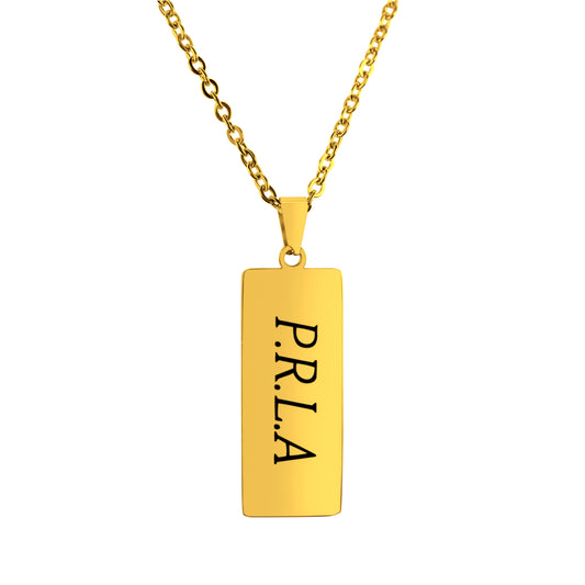 Personalized (11.5mm x 29mm) 18K Gold Vermeil Bar Pendant Necklace (17.5")