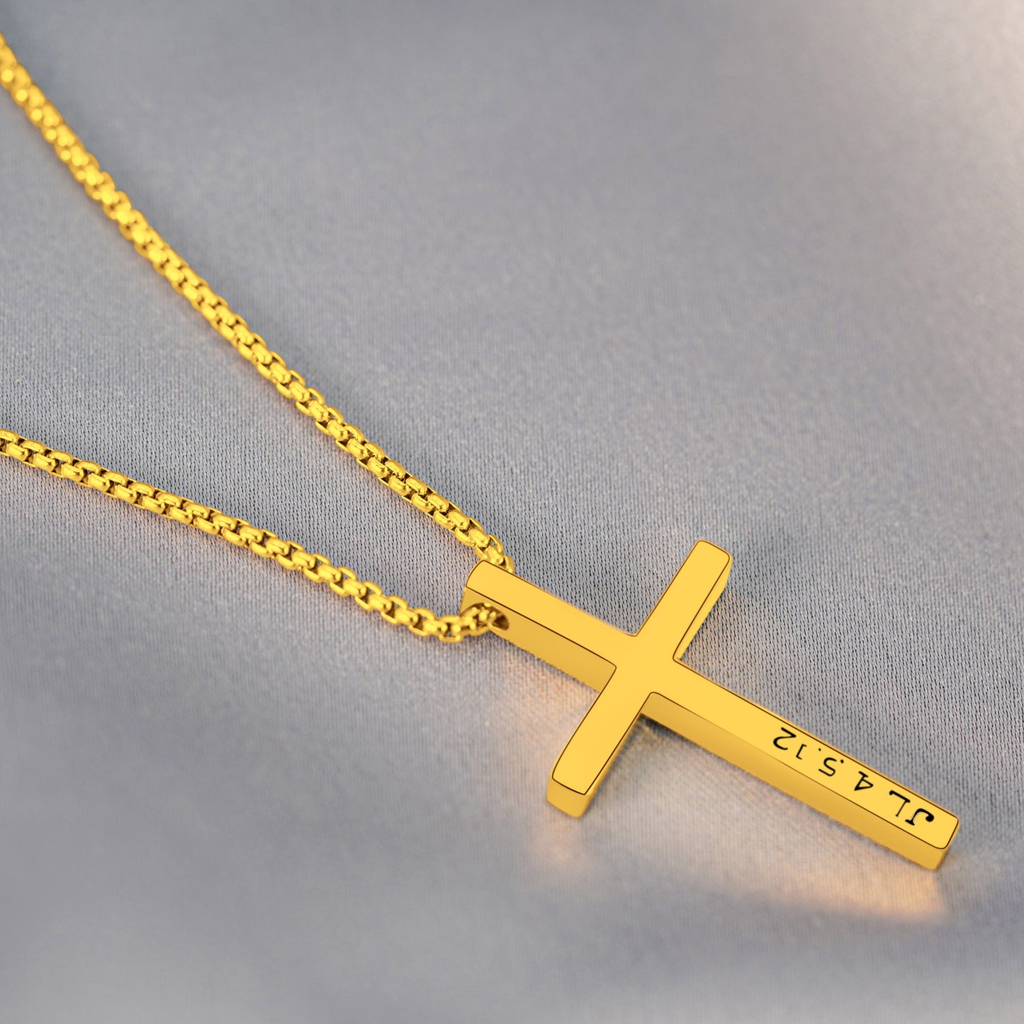 1 Men's Holy Cross ( 41mm x 24mm x 4.5mm thick) On a 18K Vermeil Corn Chain Necklace (23")