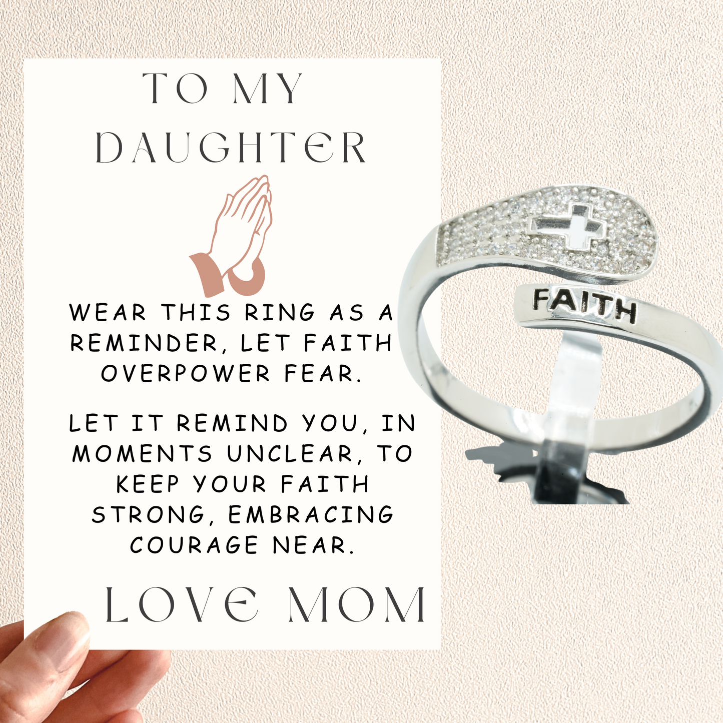 To My Daughter Faith Ring