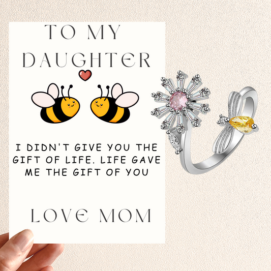 To My Daughter Yellow Bee Bum Fidget Spinner Ring