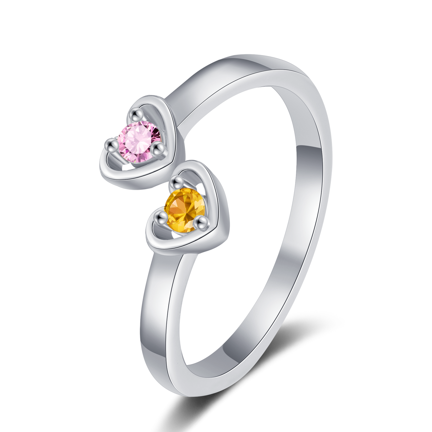 To My Daughter Double Coloured Heart Ring