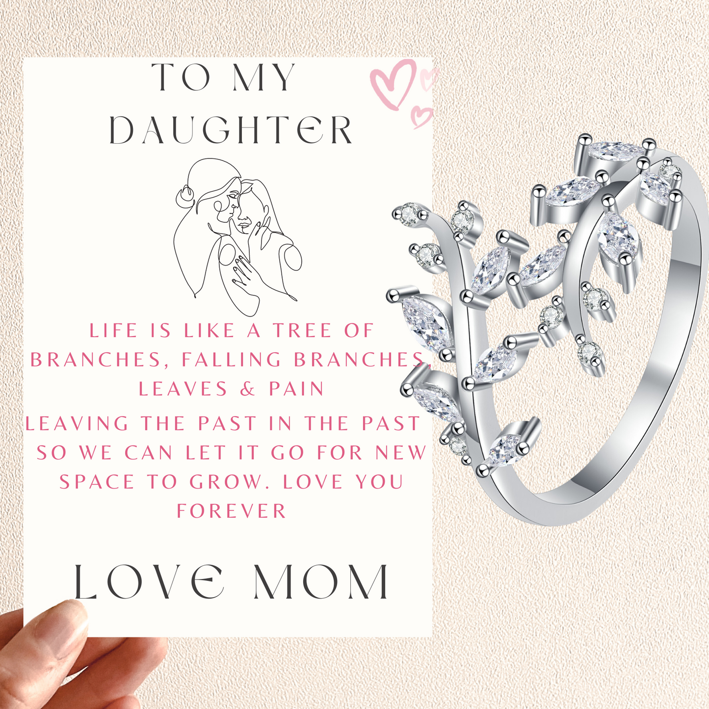To My Daughter Life Branch Love Ring