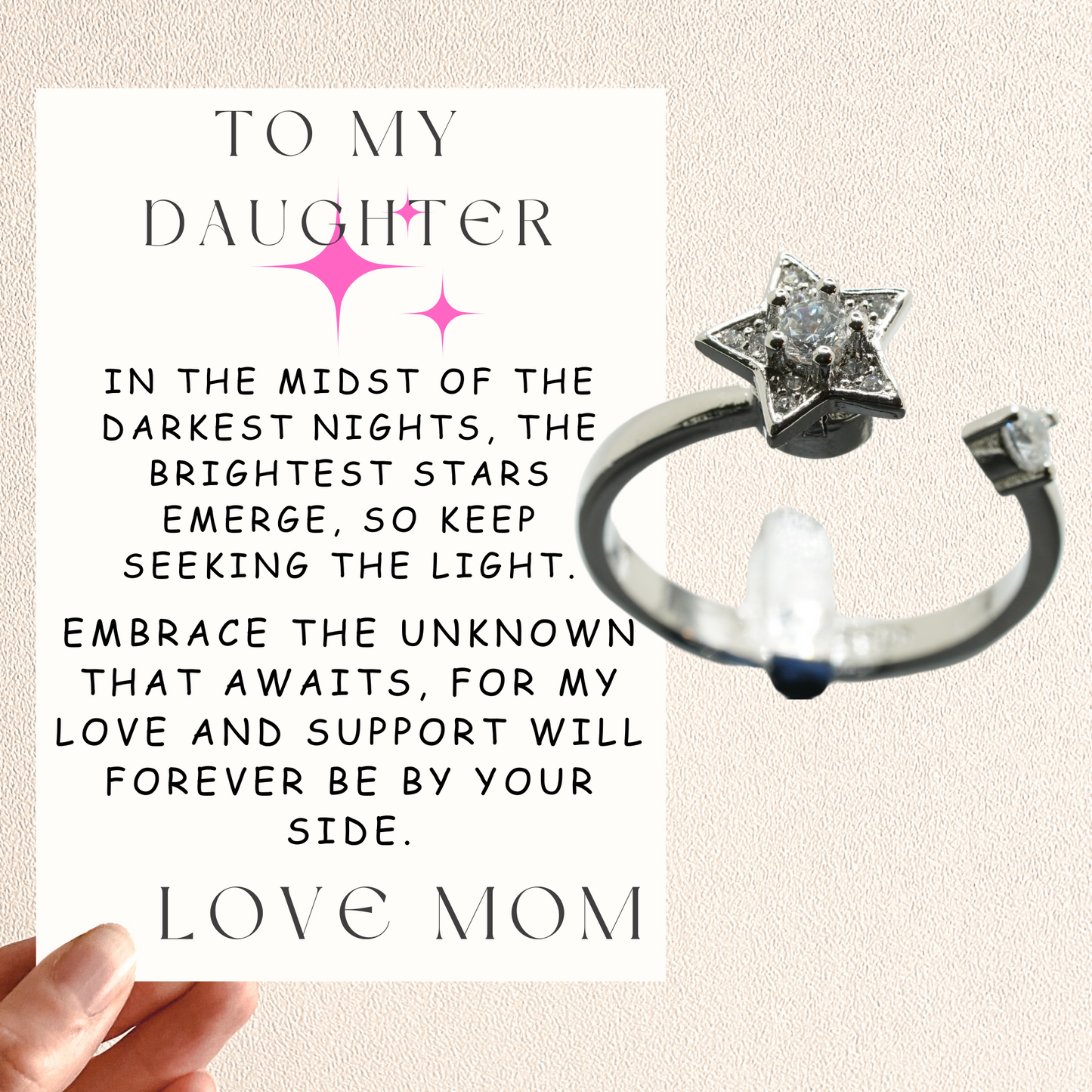 To My Daughter Star Ring