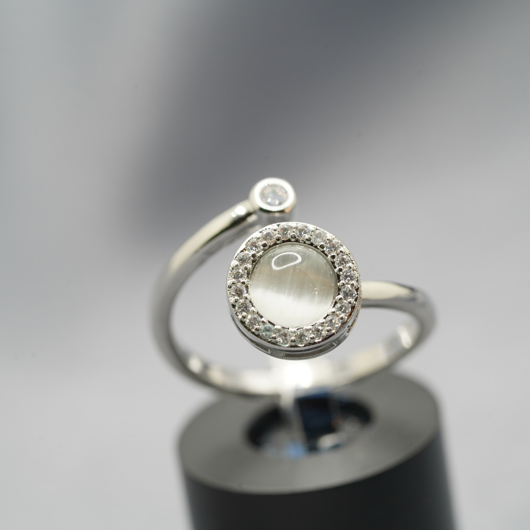 To My Daughter Spinner Fidget Pearl Eye Ring